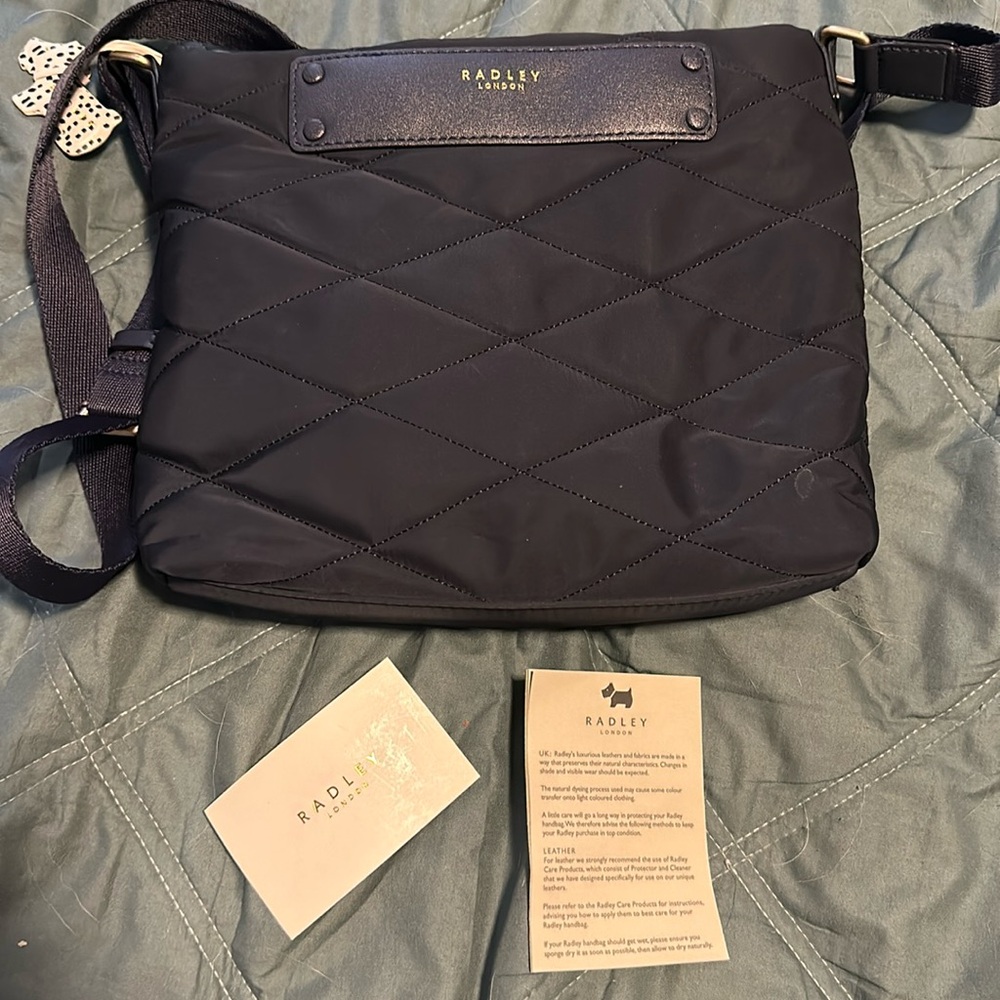 Radley navy quilted cross body - great condition!